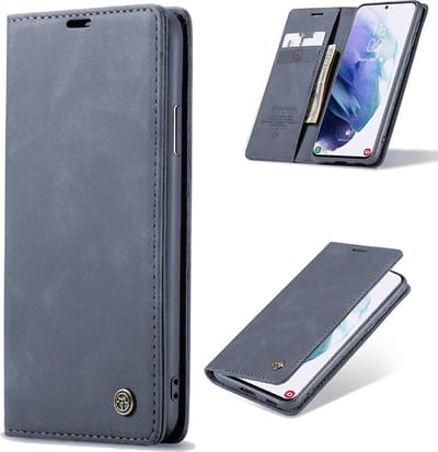 Casemania Hoesje Geschikt voor Samsung Galaxy A22 5G Shadow Gray - Dunne Portemonnee Book Case - Slim Wallet Case met Pasjeshouder