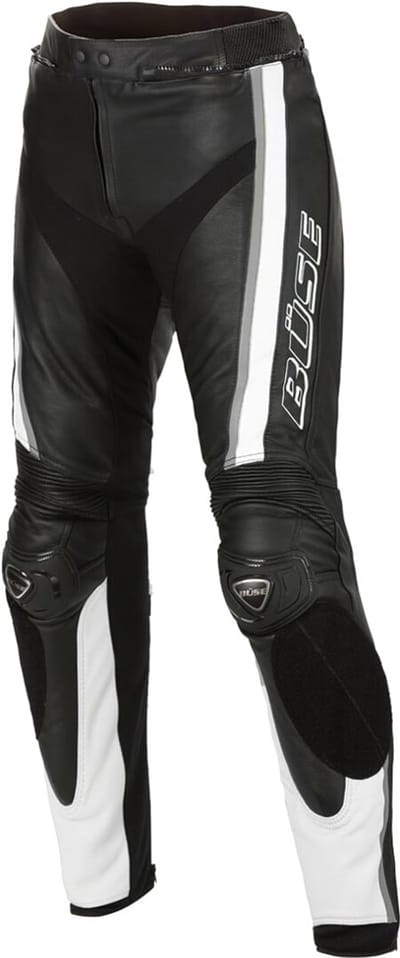 Büse Mille Zwart Wit Leren Broek - Broek