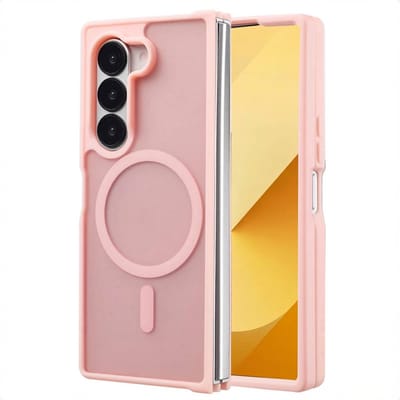 imoshion Hoesje - Geschikt voor Samsung Galaxy Z Fold 6 - Color Guard Backcover met Magnetische Ring - Lichtroze