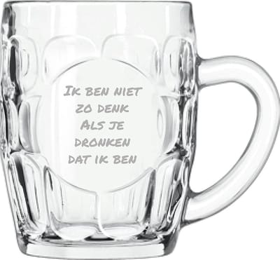 Bierpul gegraveerd - 55cl - Ik ben niet zo denk als je dronken dat ik ben