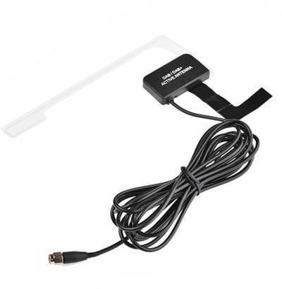 Dailygoody - Digitale autoradioantenne - Versterking tot 18dB - Zwart - Glashouder met verlengkabel - Geschikt voor autoradio's - Model ...