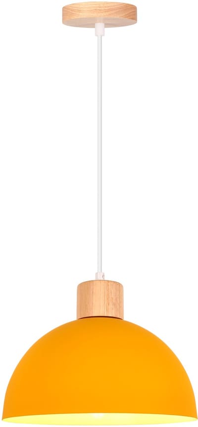 Modern Hanglamp E27 Kroonluchter 25cm Plafondlamp voor Slaapkamer Woonkamer Keuken Geel