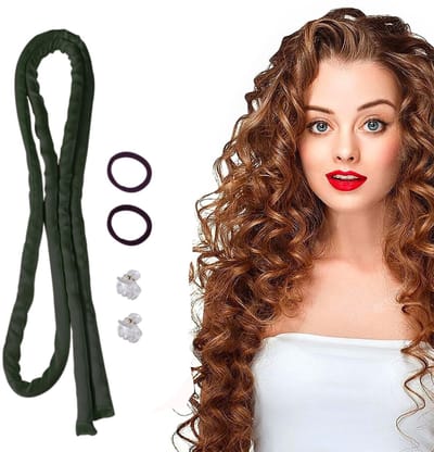 Dailygoods - Verwarmingsloze krultang - Krullen zonder hitte - Hoofdband voor slapen - Zwart - Geschikt voor lang en kort haar - Ideaal voor elke gele...