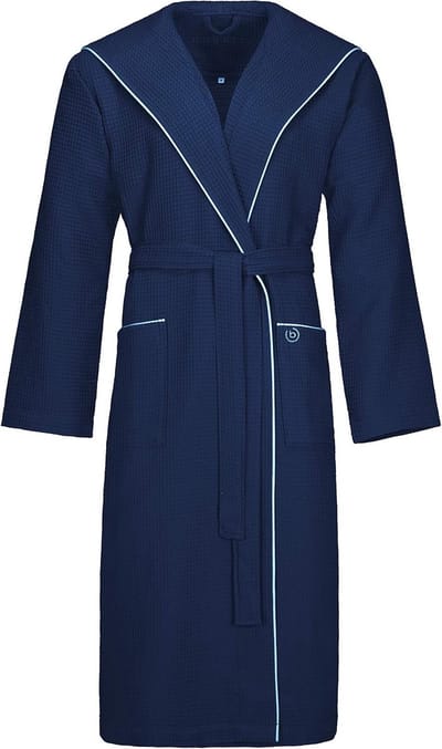 Herenbadjas met capuchon Tizian marineblauw katoen luxe warm