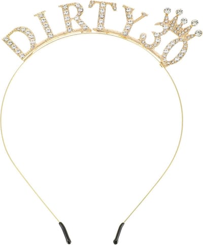 Gouden Haarband Kroon voor 30e Verjaardag Vrouwen - Bling Strass Party Accessoires