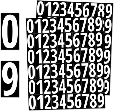 Dailygoody - Nummerstickers - Zelfklevende Etiketten - Waterdicht - 25mm - Witte Cijfers - Perfect voor binnen en buiten - 600 Stickers