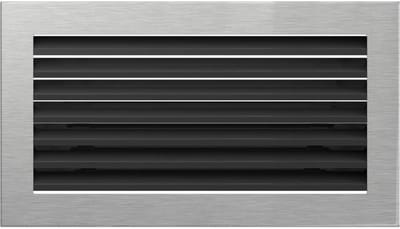 Ventilatierooster - Haardrooster Luchtrooster - Haard Afwerking - Roestvrij Staal - 17cm x 30cm - Geschuurd