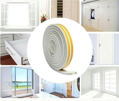 Zelfklevende Anti Vocht Tochtstrip Op Rol - Tochtrol Strip Tape Voor Ramen/Deuren/Kozijnen Afdichting - Tocht Profiel Isolatie Tochtwering - Isolatiestrip - Rubber - Afdichtband Tochtband Tochtstopper Plaktstrip - 5 Meter - Wit