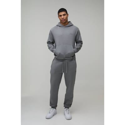 Boxy Fit Heren Sport Trainingspak met Capuchon | Charcoal | Size XS