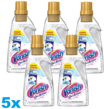 Vanish Oxi Action Gel – 5 x 1400ml – Vlekverwijderaar voor Witte Was – Stralend Wit