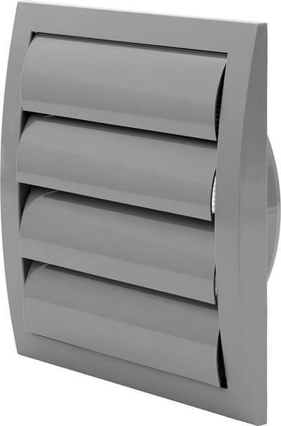 Paneir Airdesigns- ABS - opbouw - afvoer Ø 100 mm - overdruk - 148 X153 mm - grijs
