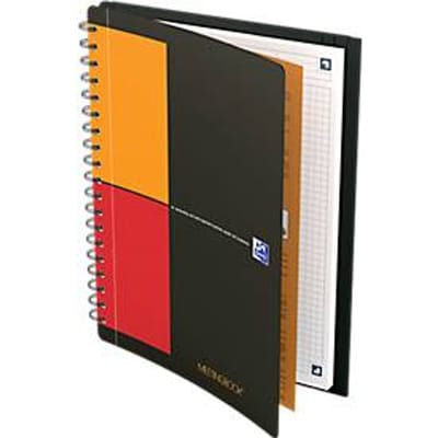 Meetingbook Oxford International B5, dubbelspiraalgebonden, geruit, 80 vel, SKRIBZEE®-comp., 5 stuks.