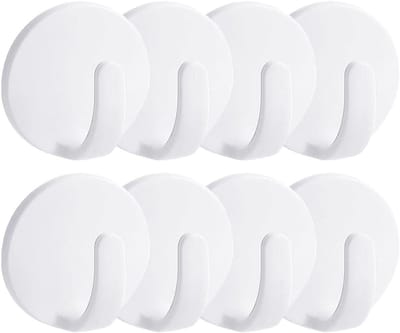 Set van 8 Magnetische Haken voor Kleding en Sleutels - Duurzame ABS Hangers in Wit voor Thuis en Kantoor