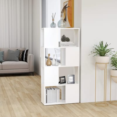 vidaXL - Boekenkast/kamerscherm - 60x24x124,5 - cm - bewerkt - hout - wit
