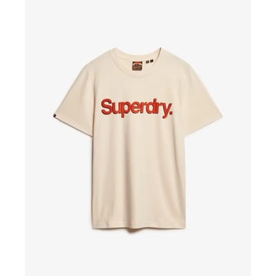 Superdry T-shirt Classic Core Logo Shadow Tee M1012197a Oatmeal Beige Mannen Maat - S