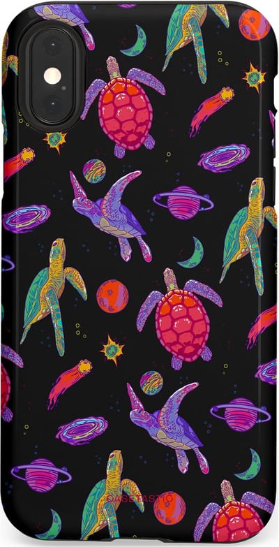 Casetastic Hoesje Geschikt voor Apple iPhone X/Xs - Stijlvolle Beschermende Duo-layer Case - Astro schildpad