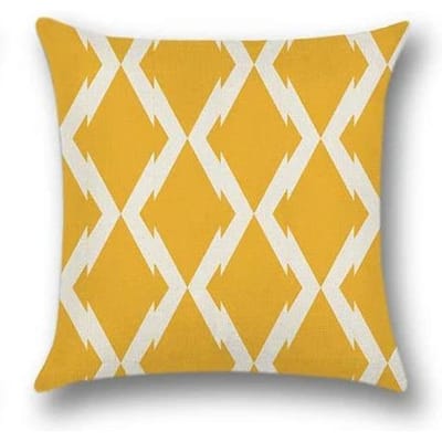 Gele Geometrische Patroon Kussenhoes Auto Woonkamer Bank Slaapkamer Kussensloop Decoratie Huisdecoratie 45x45cm