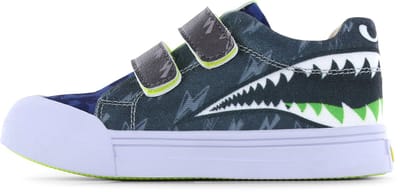 Go Banana's Sneaker Klittenband – Shark - Sneakers Kinderen - Jongens - Green Blue - Canvas - Maat 21