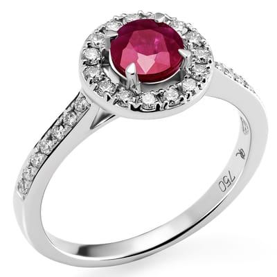 Orphelia RD-3916/RU/52 - Ring - Goud 18 kt - Diamant 0.29 ct / Robijn 0.73 ct - 16.50 mm / maat 52