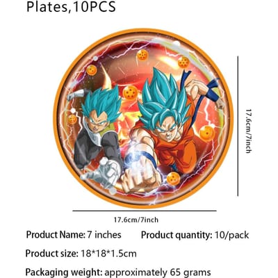 Dragon Ball Gelukkige Verjaardag Decoratieset Tafelkleed Bord Servet Beker Taartdecor Feestmuts Babyborrel Dragon Ball Feestartikelen
