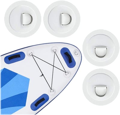 Dailygoods- D-ring Set van 4 - Rvs D-ringen - 8 cm Diameter - Bevestigingshaken - Voor Kayak/SUP/Surfboard - Geen Lijm Inbegrepen - Kayakaccessoires