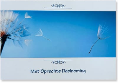 Cards & Crafts Condoleancekaart - Met Oprechte Deelneming Wenskaart - 12 x 17 cm - gevouwen kaart Inclusief envelop