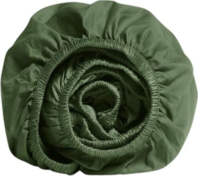 Yumeko hoeslaken katoensatijn mid olive 140x200x30 - Bio, eco & fairtrade