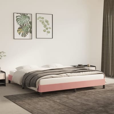 vidaXL - Bedframe - fluweel - roze - 160x200 - cm