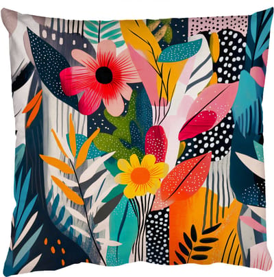 Sierkussens - Kussentjes Woonkamer - 50x50 cm - Schilderij - Abstract - Bloemen - Roze