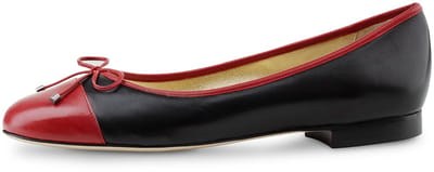 Werner Kern Ada Ballerina's Dames - Zwart met Rood Leer - Ballerina schoenen - Instappers - Nette Damesschoenen - Kantoorschoenen - Werner Kern Ballerinas - Zwart/rood - 40.5