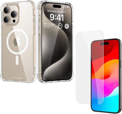 Shockproof Magnetische Bumper Hoesje Compatibel met MagSafe Geschikt voor: Apple iPhone 15 Pro Max - Schokbestendig Magnetische Ring + Screenprotector