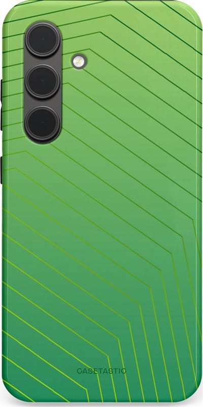 Casetastic Hoesje Geschikt voor Samsung S24 - Stijlvolle Beschermende Duo-layer Case - Neon Groen Net
