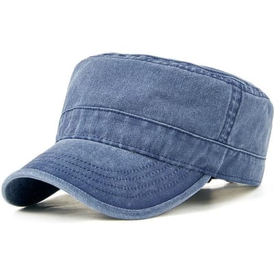 Unisex Grote Maat 59-62Cm Gewassen Jeans Baseballpet Mannen Platte Top Effen Kleur Buiten Militaire Petten Verstelbare Jeanspet Man M(56-59cm) gray