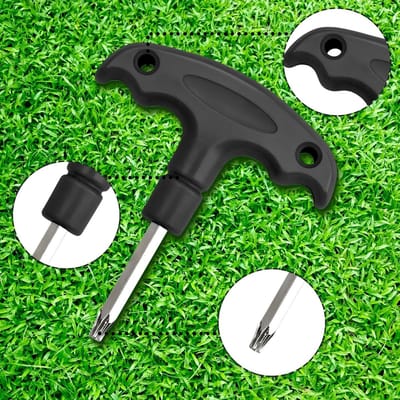 Stainless Steel Golf Tools met Kunststof Handvat voor Verstelling, Spike Sleutel en Driver Adapter (Zwart)