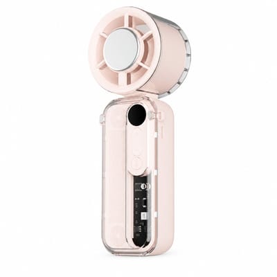 3-in-1 Handventilator - Turbo Mini Ventilator met 100 Snelheden & Digitaal Display - USB Oplaadbaar & Opvouwbaar - Draagbare Ventilator voor Reizen, Make-up & Outdoor - Roze