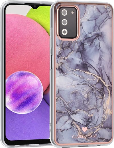 UNIQ Classic Case Samsung Galaxy A03s TPU Backcover hoesje - Marble Grey