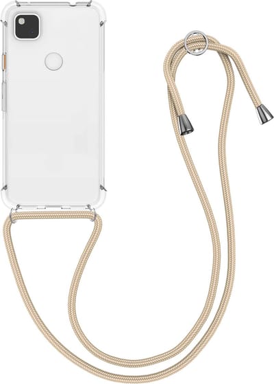 kwmobile telefoonhoesje geschikt voor Google Pixel 4a - Hoesje met telefoonkoord - Back cover in goud