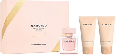 Narciso Rodriguez Narciso Cristal Giftset - 50 ml eau de parfum spray + 50 ml showergel + 50 ml bodylotion - cadeauset voor dames