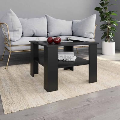 vidaXL - Salontafel - 60x60x42 - cm - bewerkt - hout - zwart
