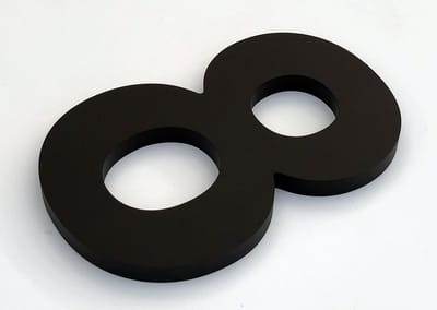 Promessa-Design - Huisnummer 8 Zwart Mat Acrylaat Groot - Hoogte 15 cm - Dikte 10 mm - onderhoudsvrij - Type Acrylaat/15/MatZwart/Arial.