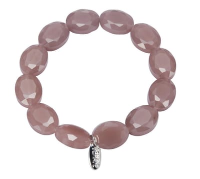 Behave - Rekarmband oudroze facet kralen - soft tone - 16,5 cm