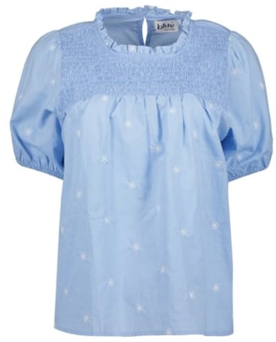 Blue Seven - Blouse 180298 blauw ronde hals dames - maat 36