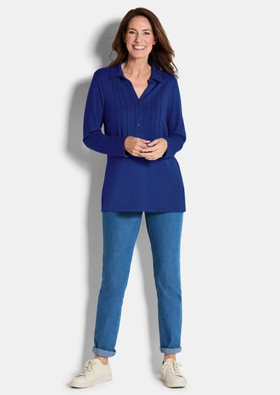 Tuniek van viscose-jersey - koningsblauw - Gr. 20 van Goldner Fashion