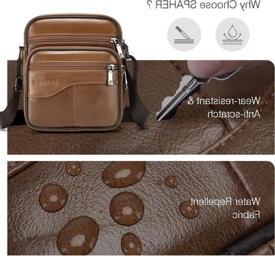 Elegante kleine leren schoudertas voor heren - ideaal voor zakelijke reizen, tablet en iPad, crossbody en sling ontwerp