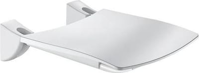 Opklapbaar douchezitje extra comfort RVS wit epoxy