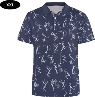 Livano Golf Shirt Heren - T-shirt - Golfkleding - Golfen - Golf Accessoires - Polo Shirt - Blauw - Maat XXL