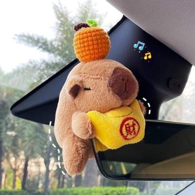 Ornements de Voiture Capybara Mignons Décoration Bord d'Écran Doux Tableau de Bord de Voiture Décorations Intérieures Auto Dessin Animé