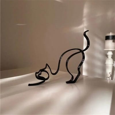 Hond Kat Minimalistische Kunst Sculptuur Decoratie Cadeau Metaal Decor Modern Huis Kantoor Accessoires Dier Vorm Ornament gray