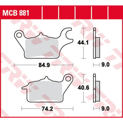 Bremsbelagsatz, ohne Straßenzulassung TRW MOTO MCB881