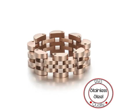 Jubilee Stijl Ring | Jubilee Ring | Rose | Schakelring Mannen | Staal | 9 mm | Cadeau voor Man | Pin Remover | Cadeau | Cadeau voor Vrouw
